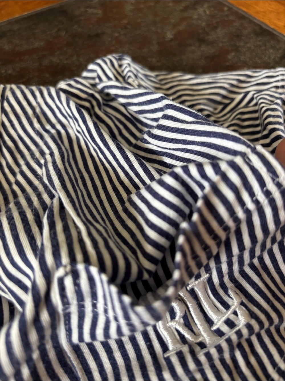 Ralph Lauren Navy & White Striped Button Shirt and Bottoms - Picture 3 of 6